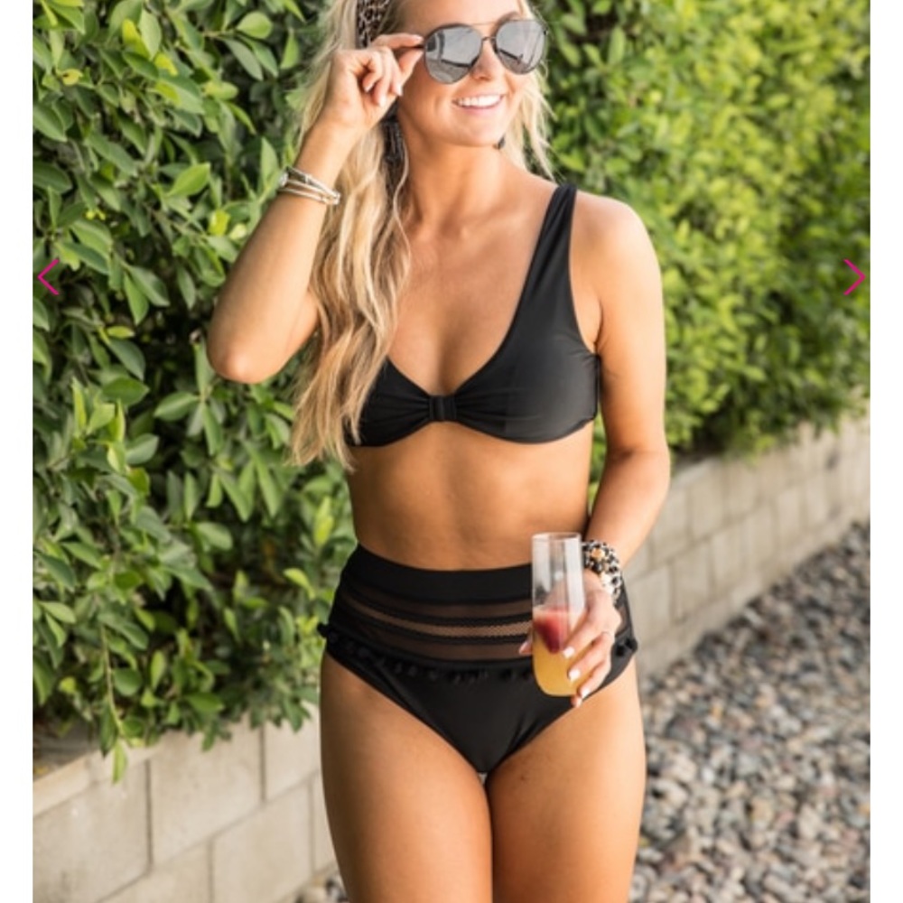 Black high waisted swim suit